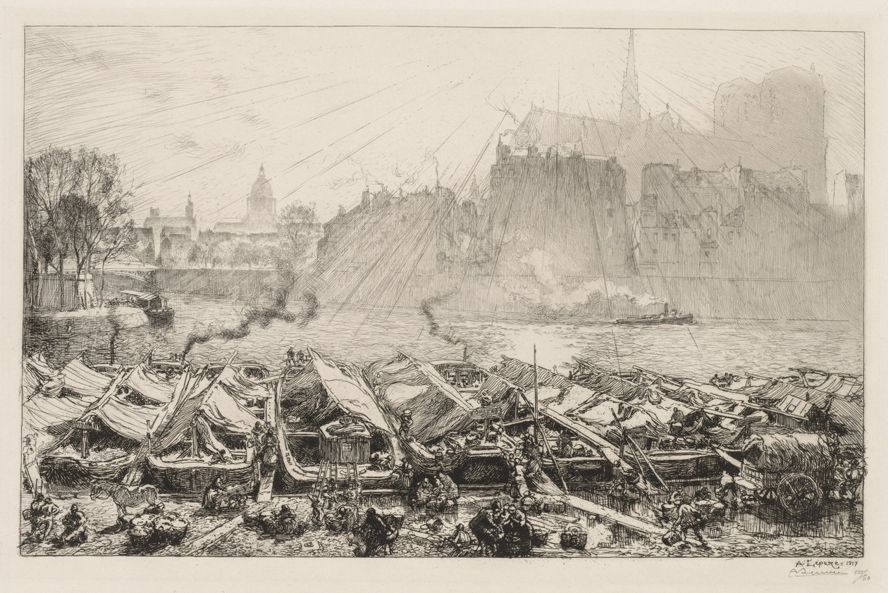 Der große Apfelmarkt von Auguste Louis Lepère