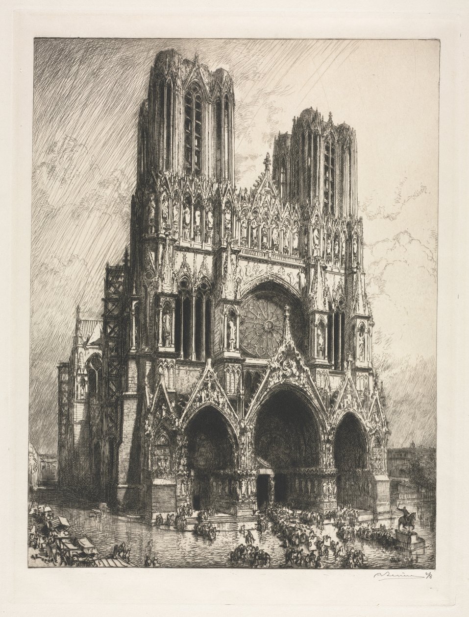 Kathedrale von Reims von Auguste Louis Lepère