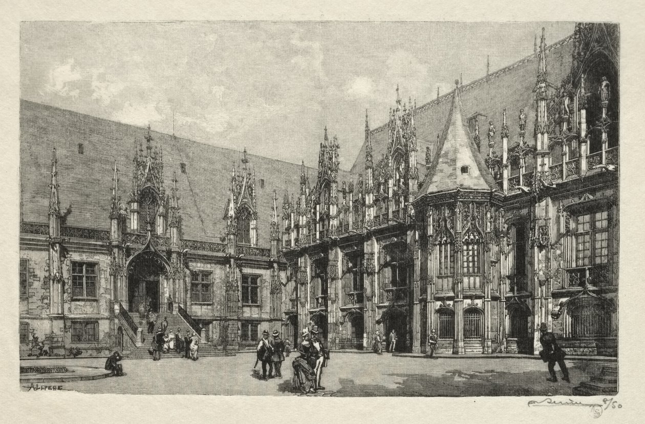 Rouen Illustré: Der Justizpalast von Auguste Louis Lepère