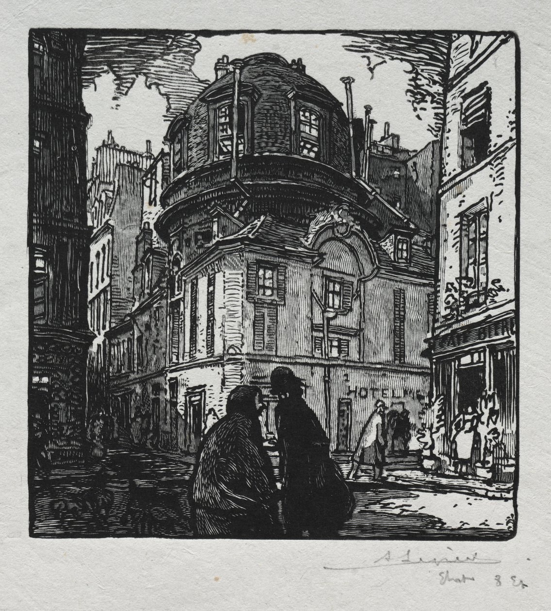 Ansicht des Hotel Colbert von Auguste Louis Lepère