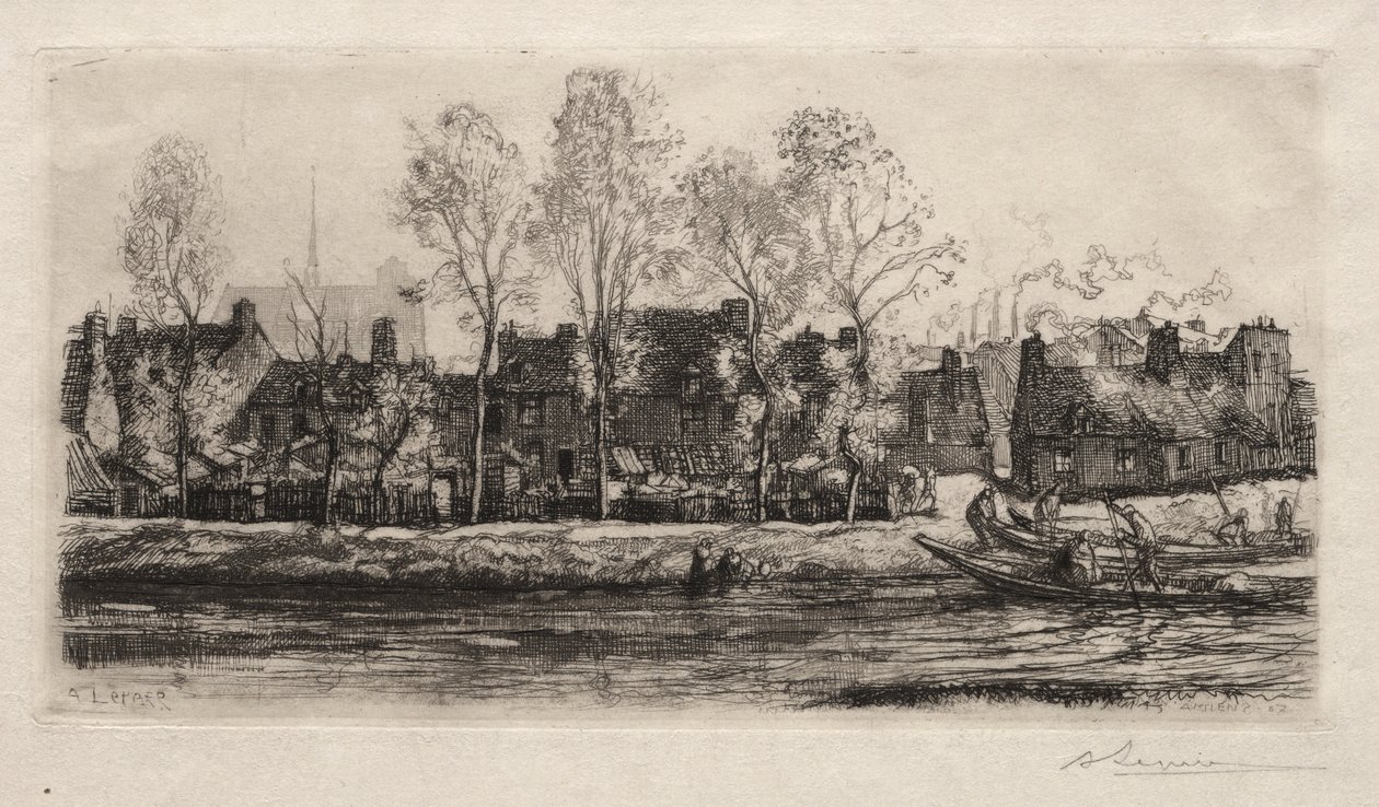 Amiens, die Ufer der Somme von Auguste Louis Lepère