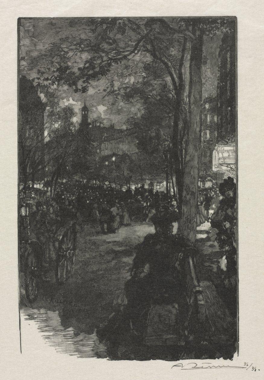 Boulevard Montmartre, Abend von Auguste Louis Lepère