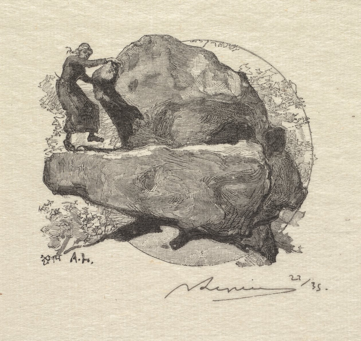 Fontainebleau-Wald: Der zitternde Fels von Auguste Louis Lepère