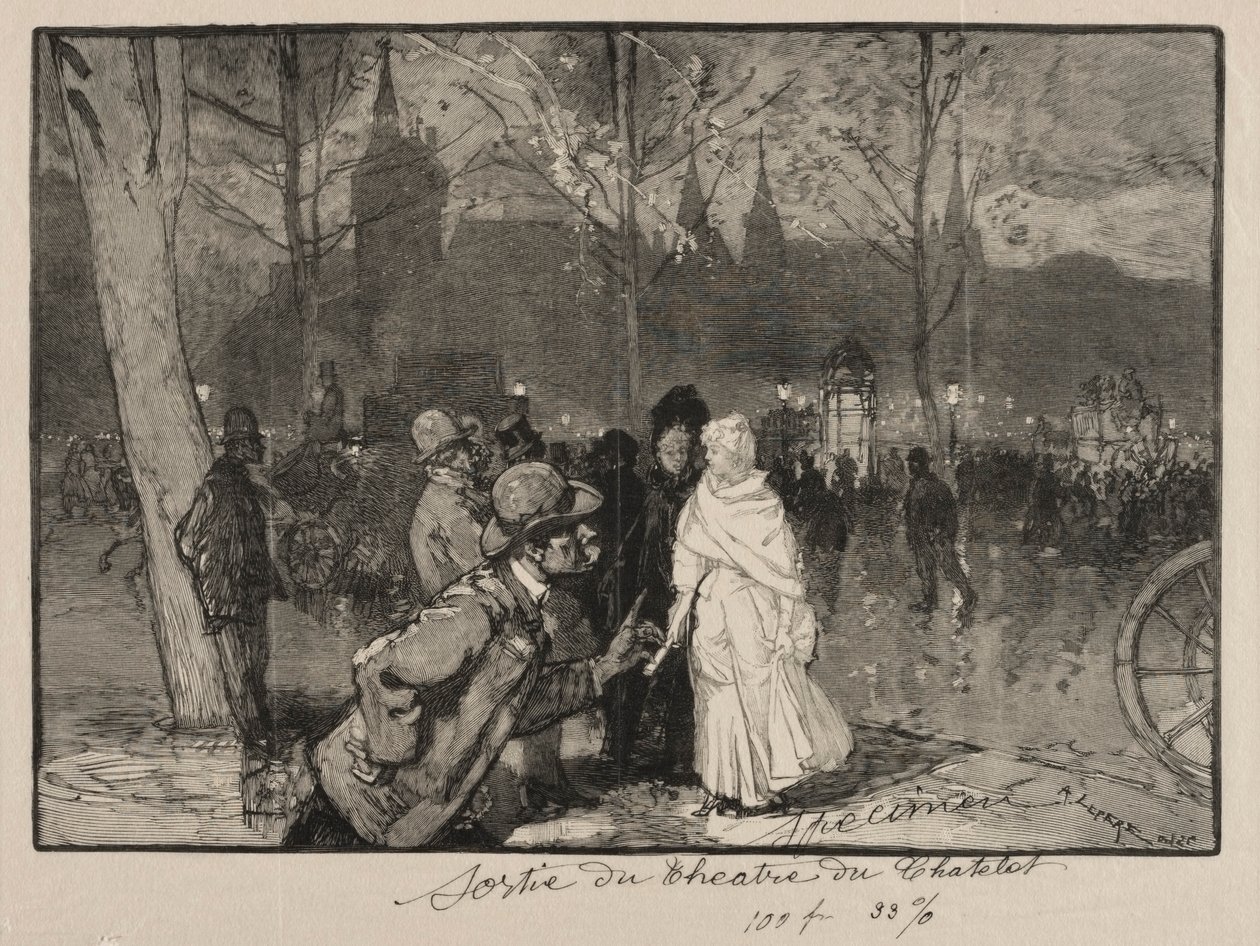 Sortie du Théâtre du Chatelet von Auguste Louis Lepère
