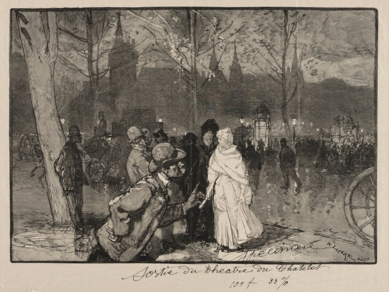 Sortie du Théâtre du Chatelet von Auguste Louis Lepère