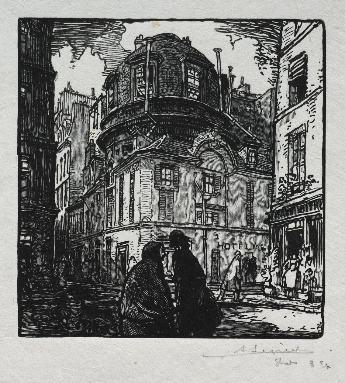 Ansicht des Hotel Colbert von Auguste Louis Lepère