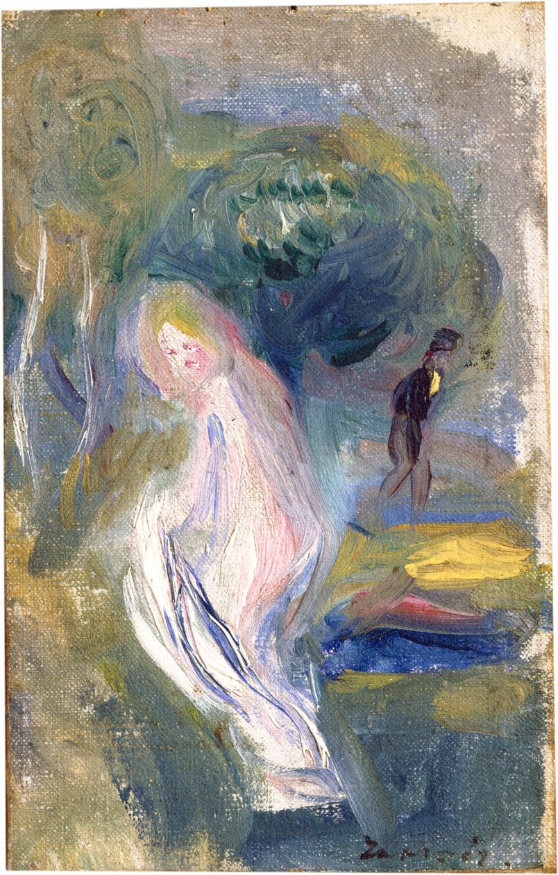 Akt mit Figur im Hintergrund von Auguste Renoir