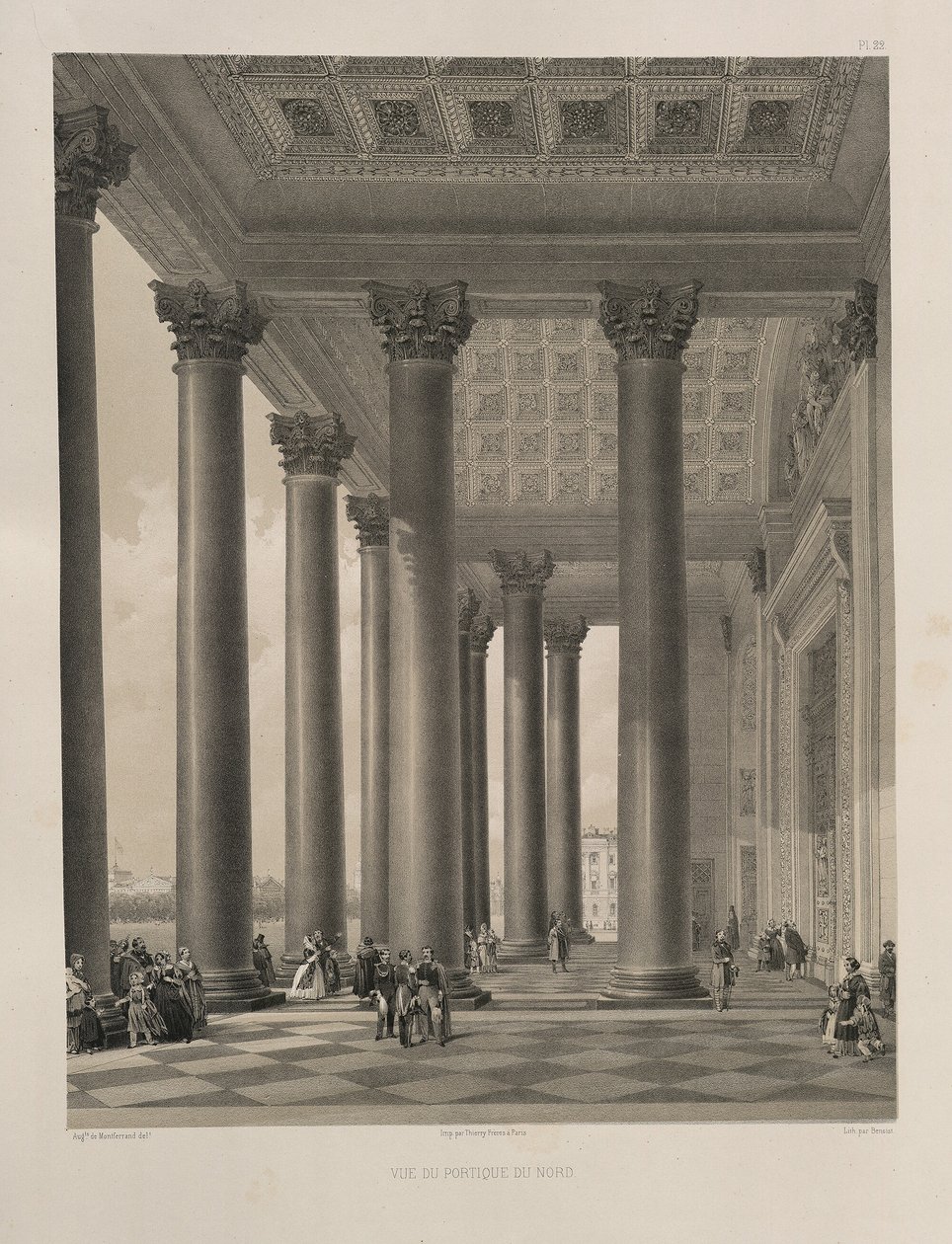 Das Nordportal der Isaakskathedrale aus: Der Bau der Isaakskathedrale, 1845 von Auguste de Montferrand