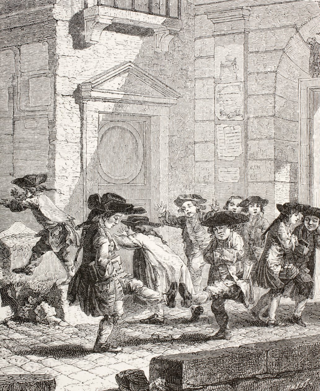Kleine Kinder verlassen die Schule, 1875 von Augustin de Saint Aubin