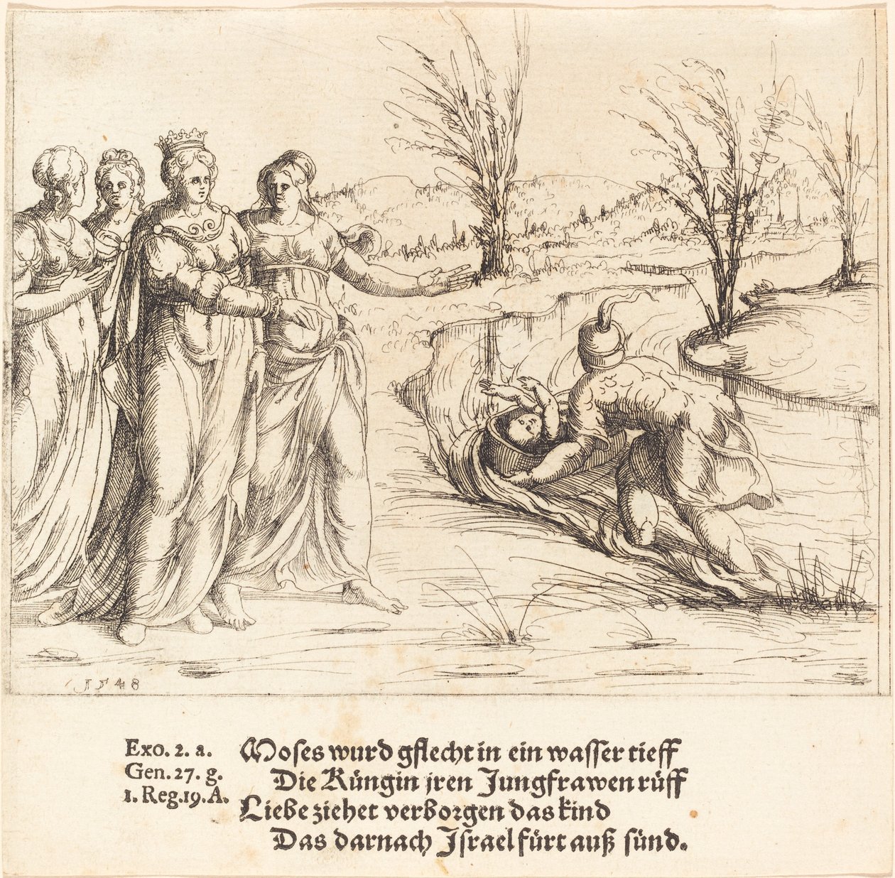 Auffindung des Moses, 1548 von Augustin Hirschvogel