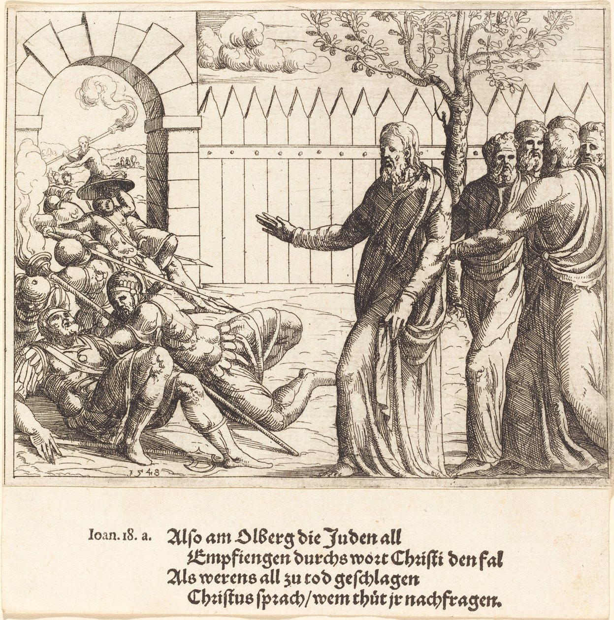 Jesus identifiziert sich vor der Verhaftung, 1548 von Augustin Hirschvogel