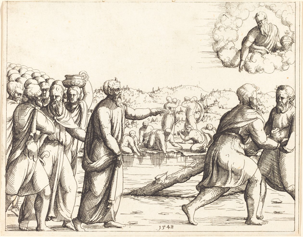 Der Herr versüßt die Wasser von Marah von Augustin Hirschvogel