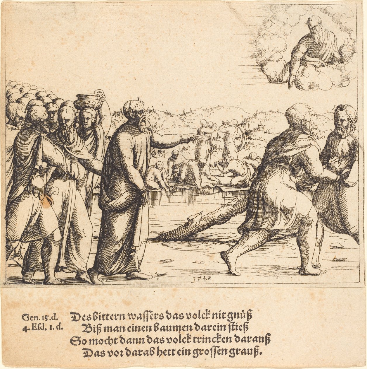 Der Herr versüßt die Wasser von Marah von Augustin Hirschvogel