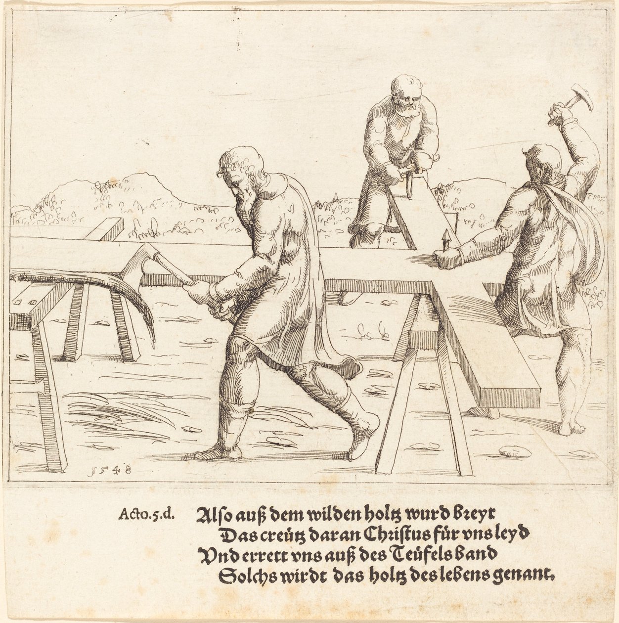 Die Vorbereitung des Kreuzes von Augustin Hirschvogel