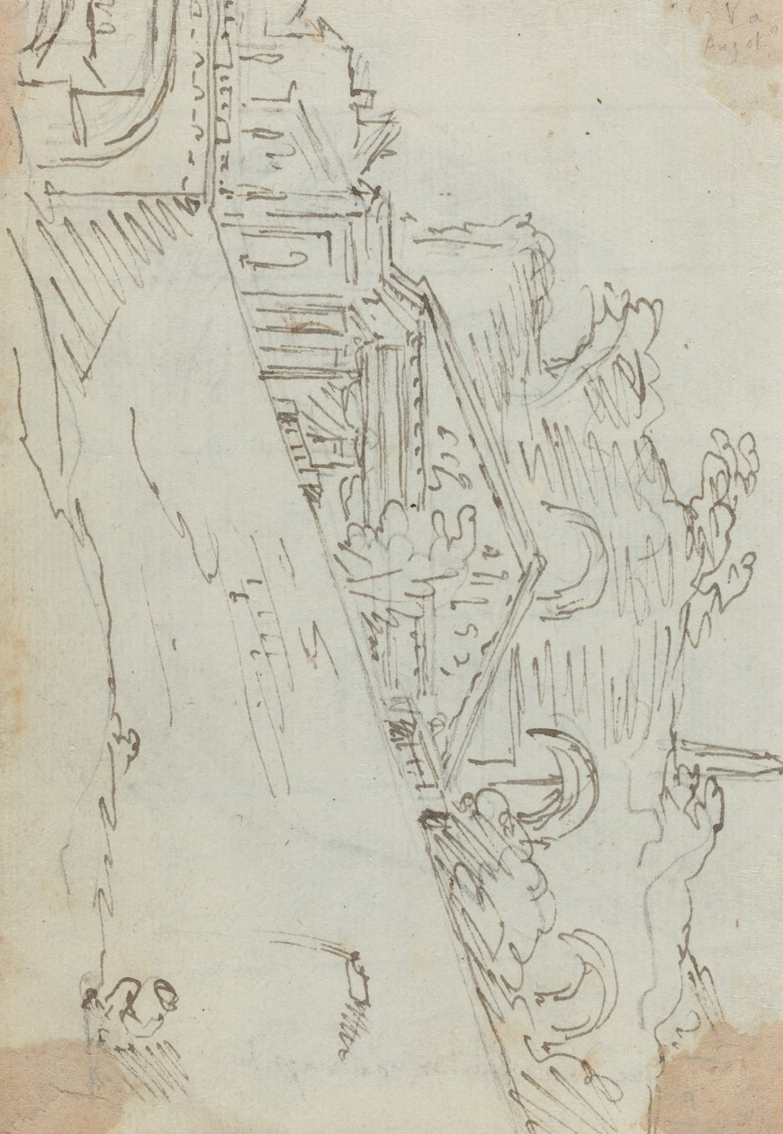 Antike Ruinen am Ufer des Tiber von Augustin Pajou