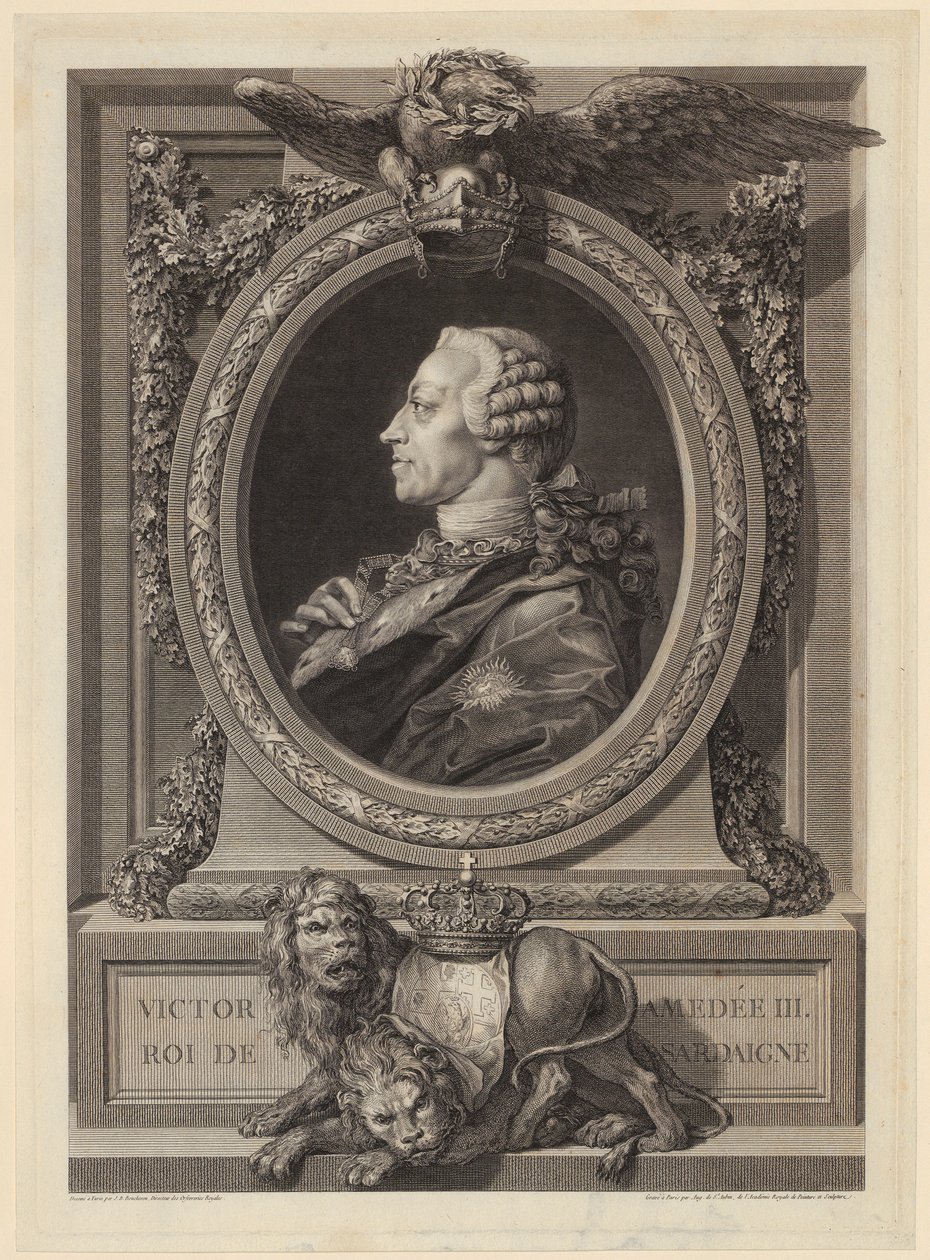 Porträt von Viktor Amadeus III., König von Sardinien von Augustin de Saint-Aubin