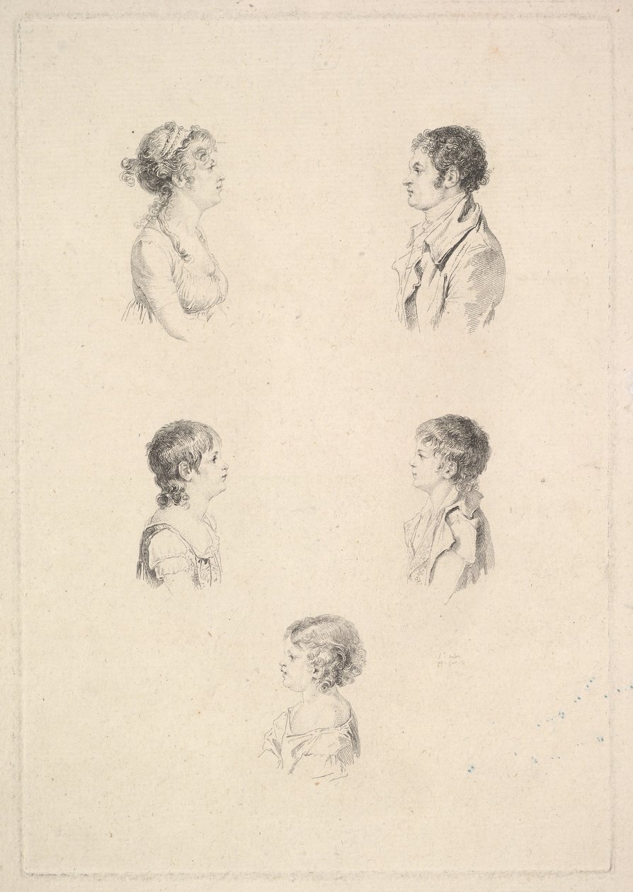 Die Familie Renouard, 1801 von Augustin de Saint Aubin