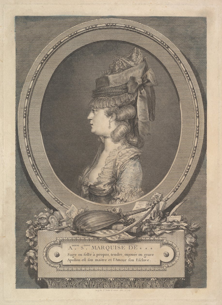 Porträt von Adrienne-Sophie Marquise de ***, 1779 von Augustin de Saint Aubin