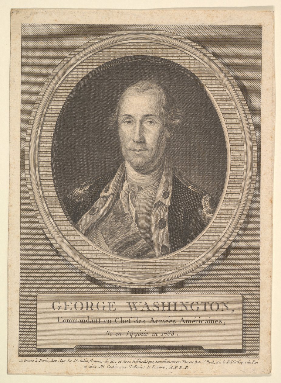 Porträt von George Washington, August 1836 von Augustin de Saint Aubin
