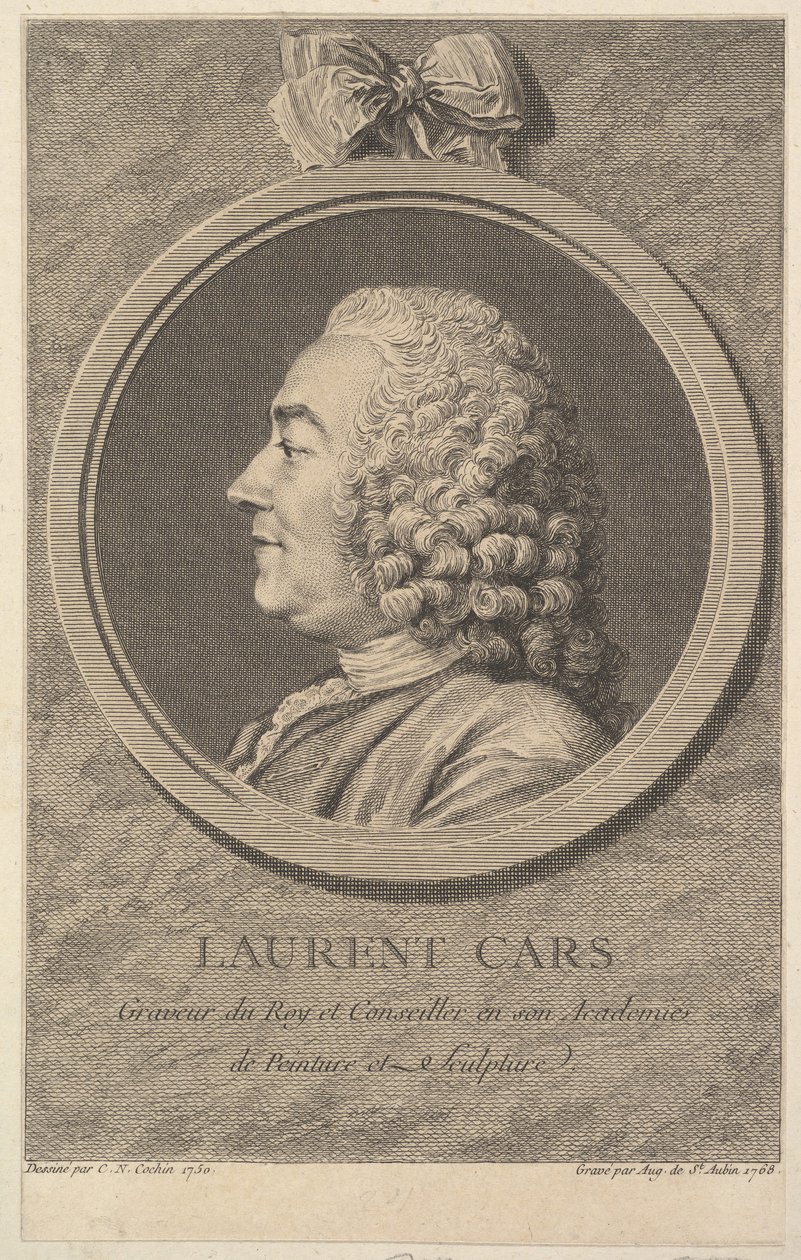 Porträt von Laurent Cars von Augustin de Saint Aubin
