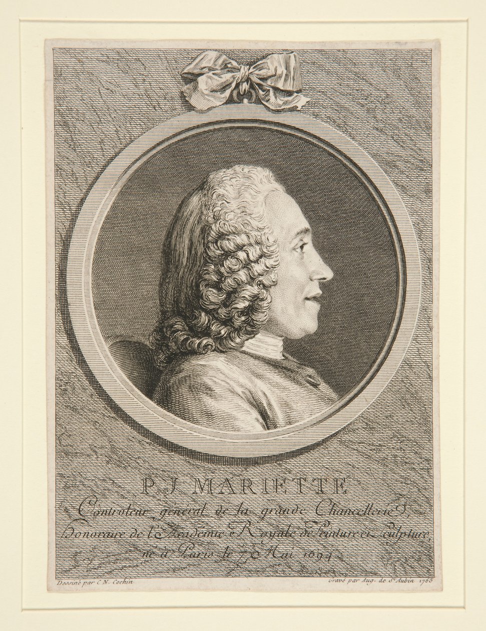 Porträt von P.J. Mariette von Augustin de Saint Aubin