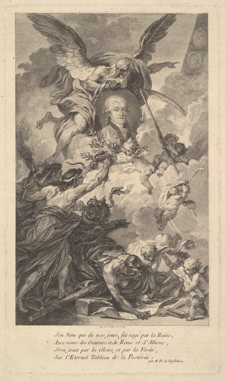 Porträt von Simon-Nicolas-Henri Linguet von Augustin de Saint Aubin