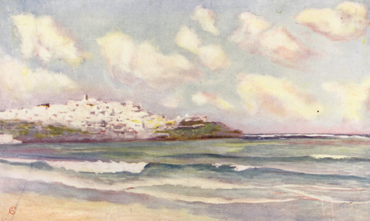 Blick auf Tanger vom Strand von Augustine Fitzgerald