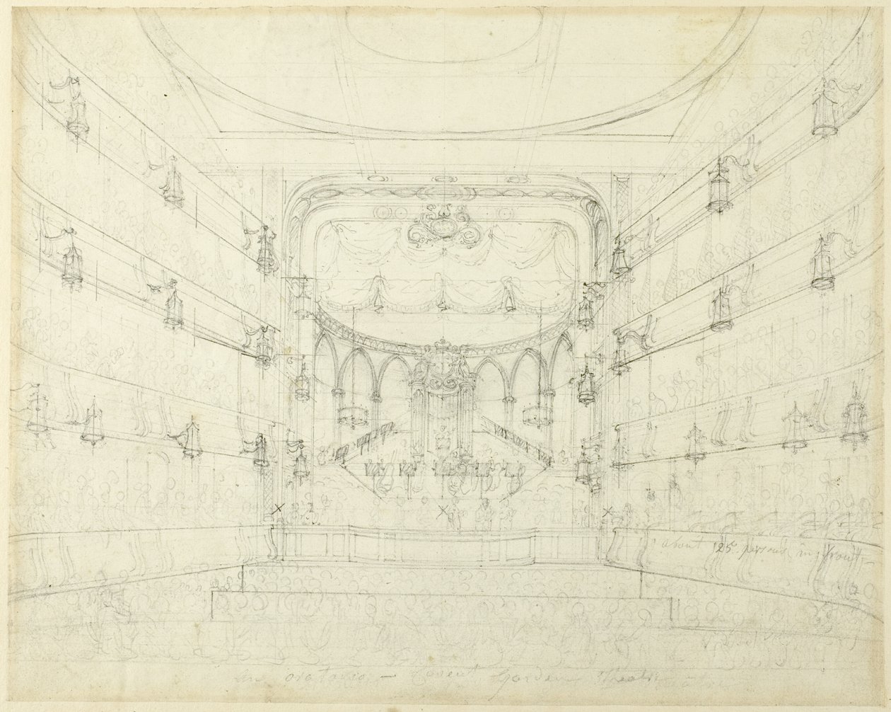 Studie für ein Oratorium-Covent Garden Theater, aus Microcosm of London von Augustus Charles Pugin
