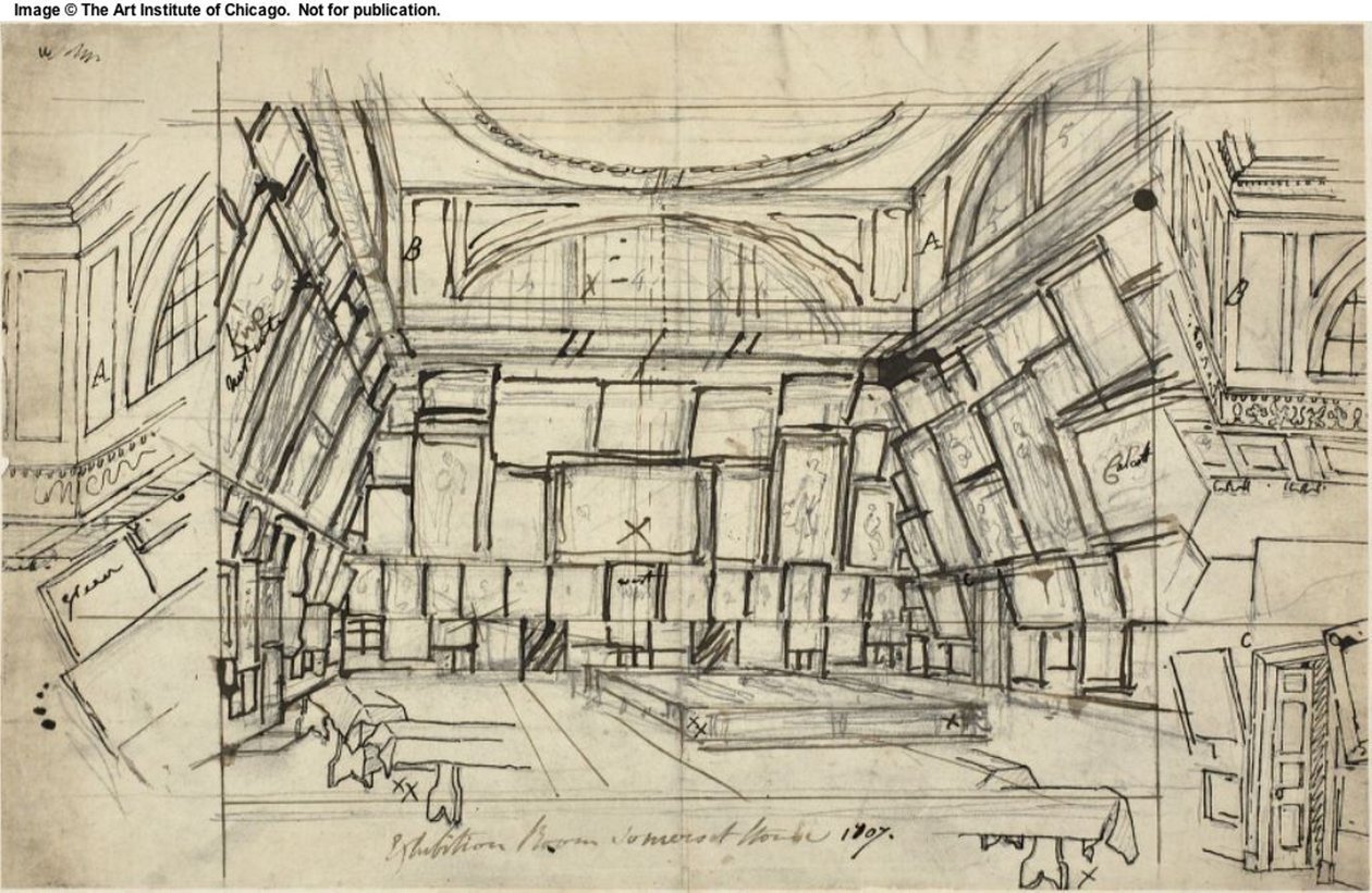 Studie für Ausstellungsraum, Somerset House, aus Microcosm of London von Augustus Charles Pugin