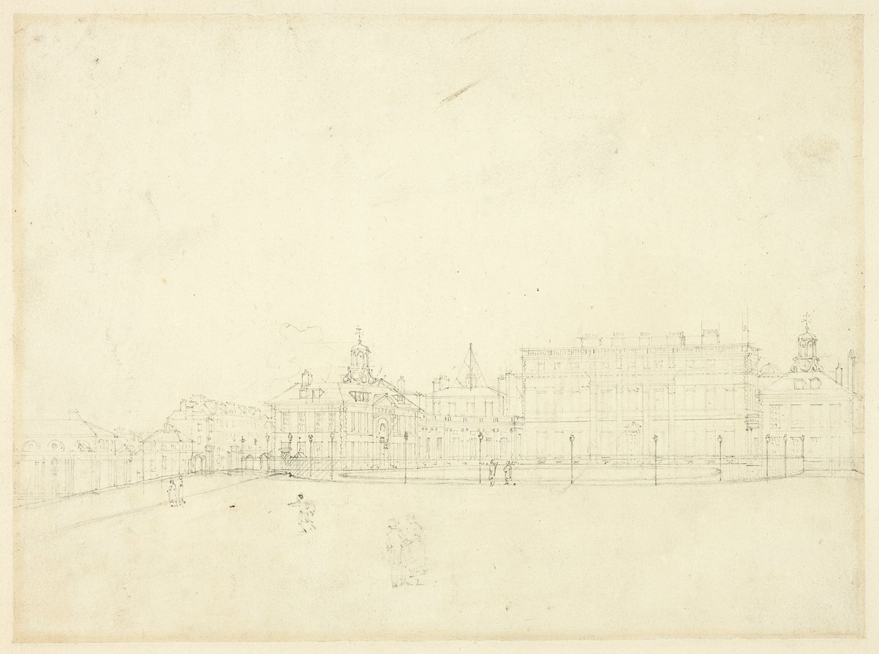 Studie für den Palast der Königin, St. James Park von Augustus Charles Pugin