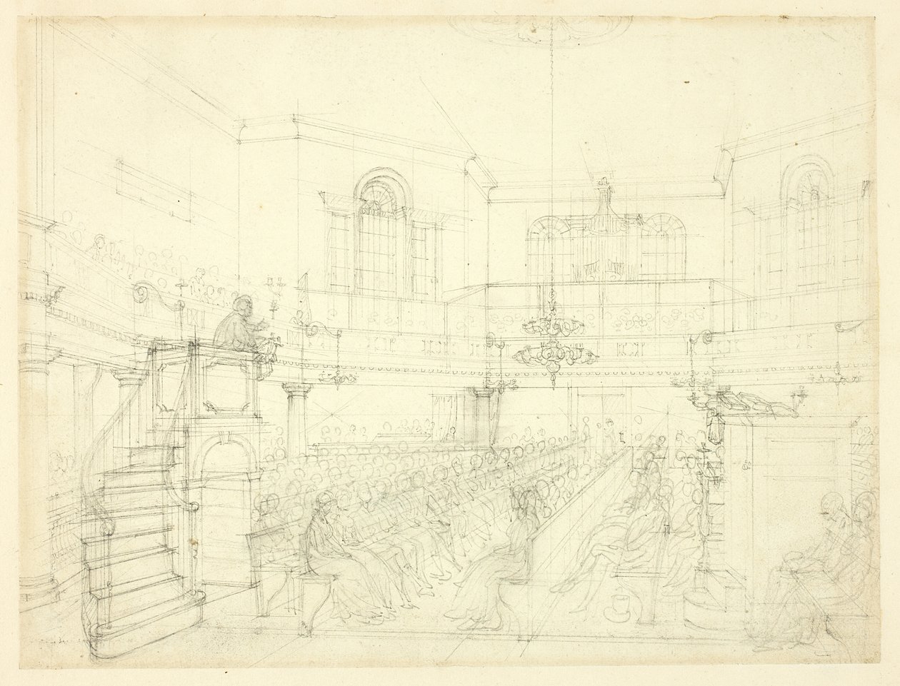 Studie für die Magdalenenkapelle, aus Microcosm of London von Augustus Charles Pugin