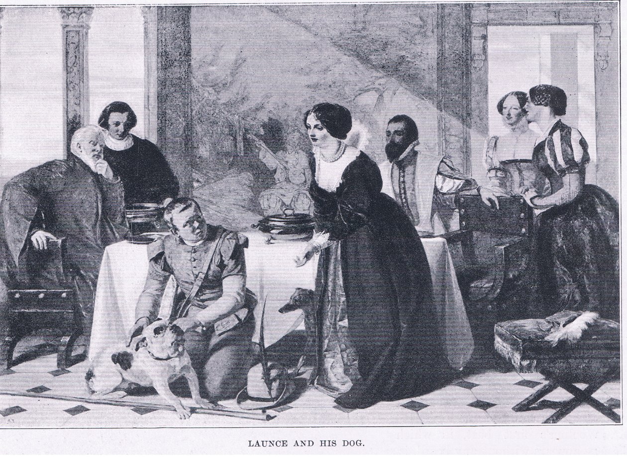 Launce und sein Hund, aus The Magazine of Art 1893, Cassell and Company von Augustus Leopold Egg