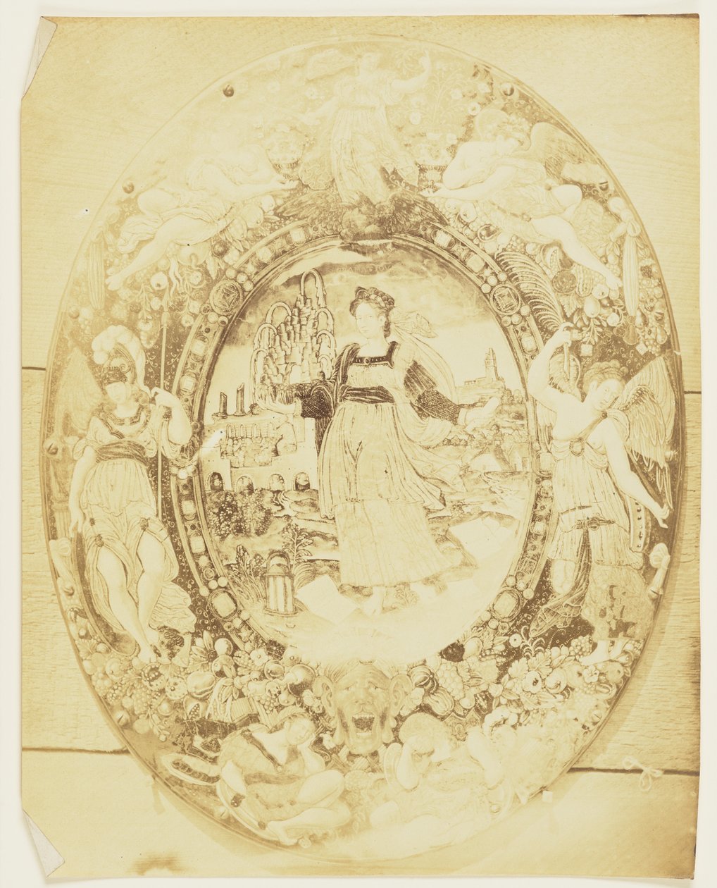 Tafel mit allegorischer Figur der Grammatik von Augustus W. Franks