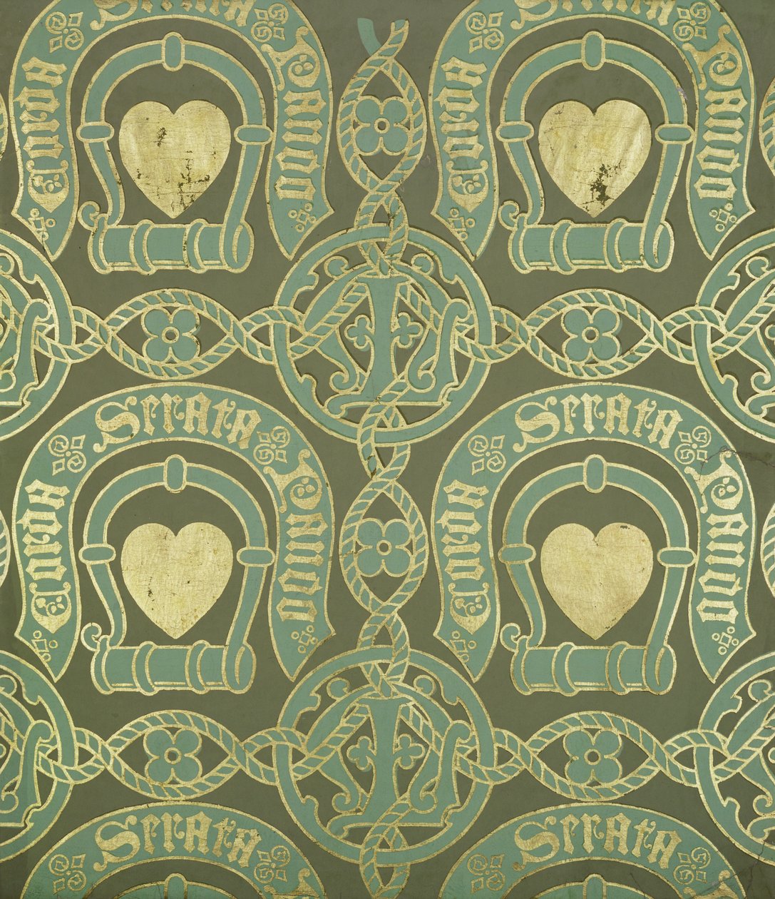 Herzmotiv kirchliches Tapetendesign von Augustus Welby Northmore Pugin