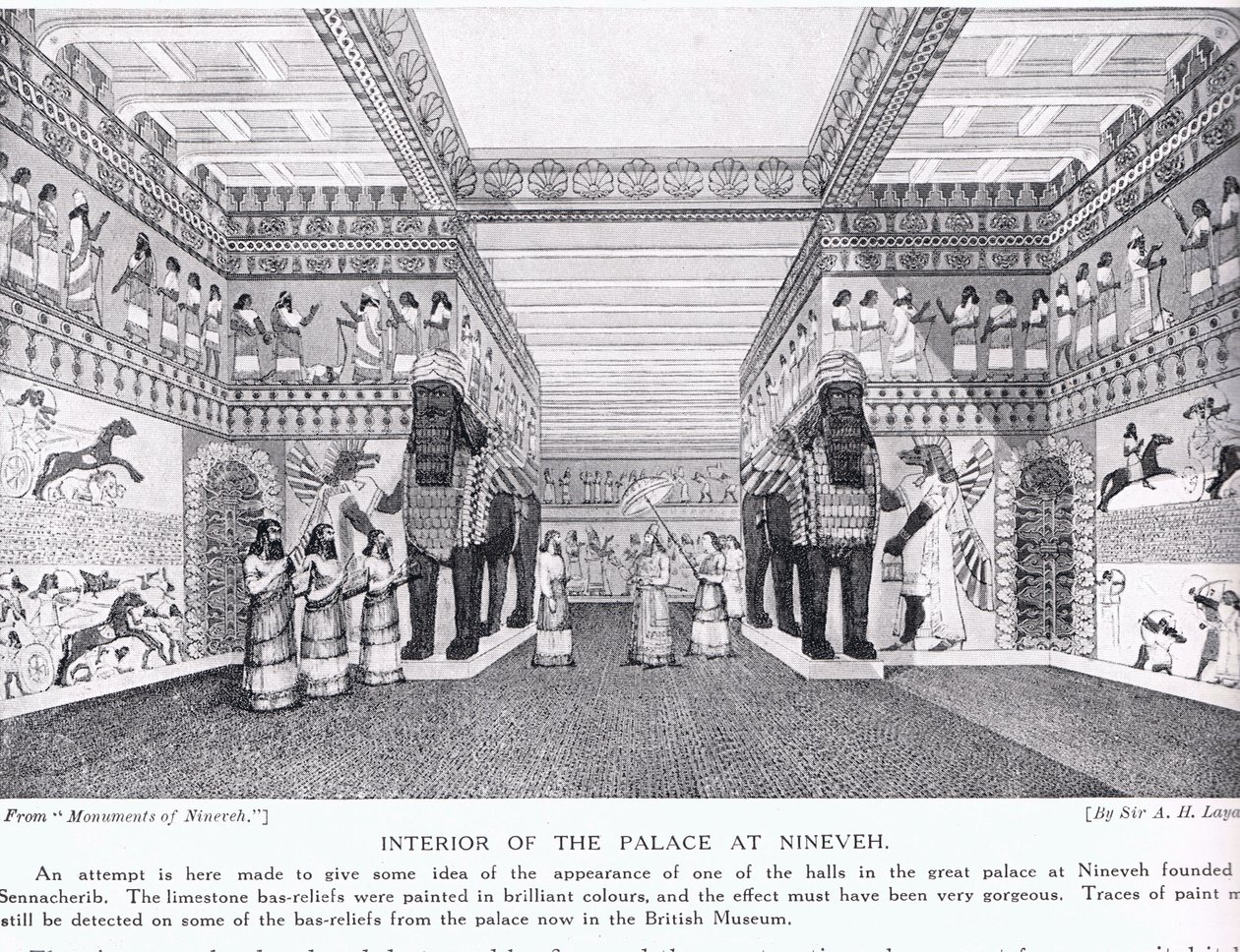 Innenansicht des Palastes von Ninive, Illustration aus 
