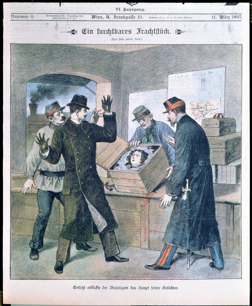 Eine schreckliche Ladung, Titelseite der Illustrierten Zeitung, März 1897 von Austrian School