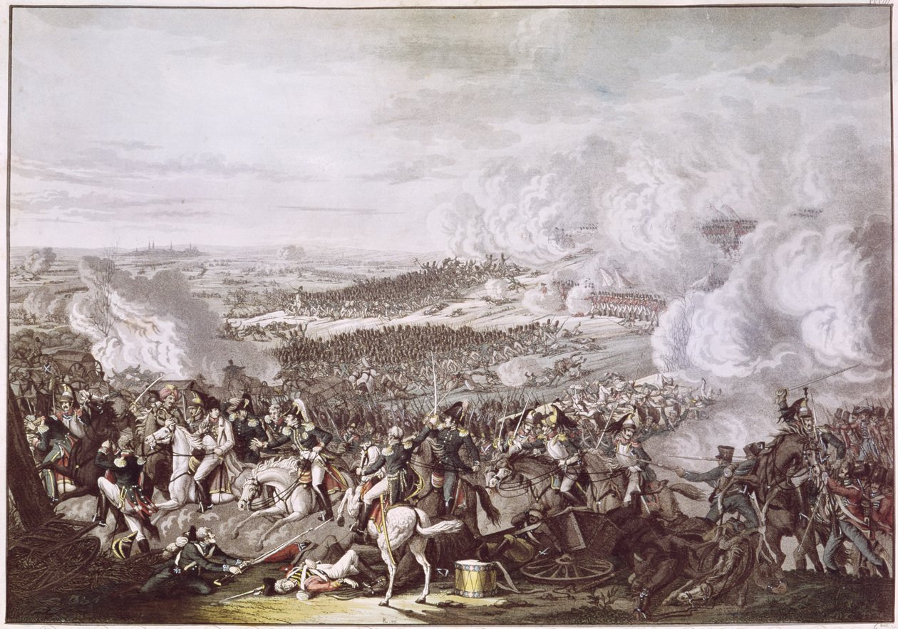 Die Flucht Napoleons (1769-1821) nach der Schlacht von Waterloo, 18. Juni 1815, ca. 1815-30 von Austrian School