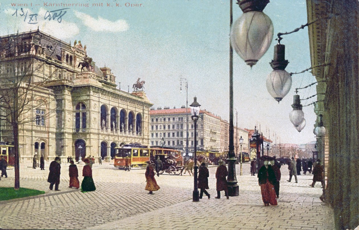 Der Kärntnerring und die Kaiserliche und Königliche Oper in Wien, 1908 von Austrian School