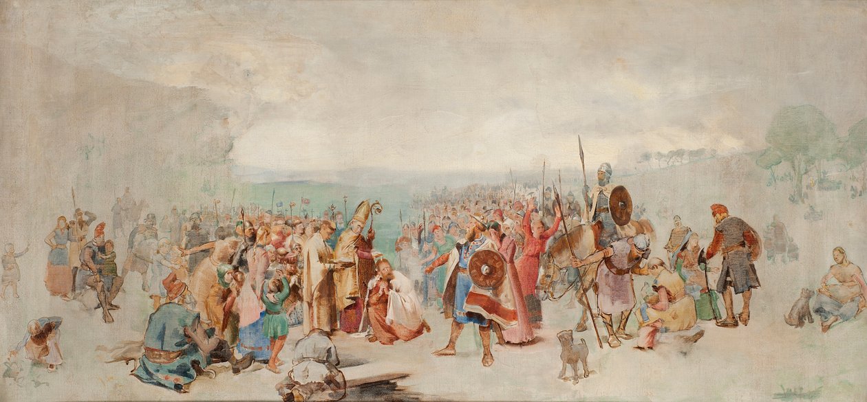 Die Taufe von Olof Skötkonung in Husaby durch Sigfrid von Schweden von Axel Kulle