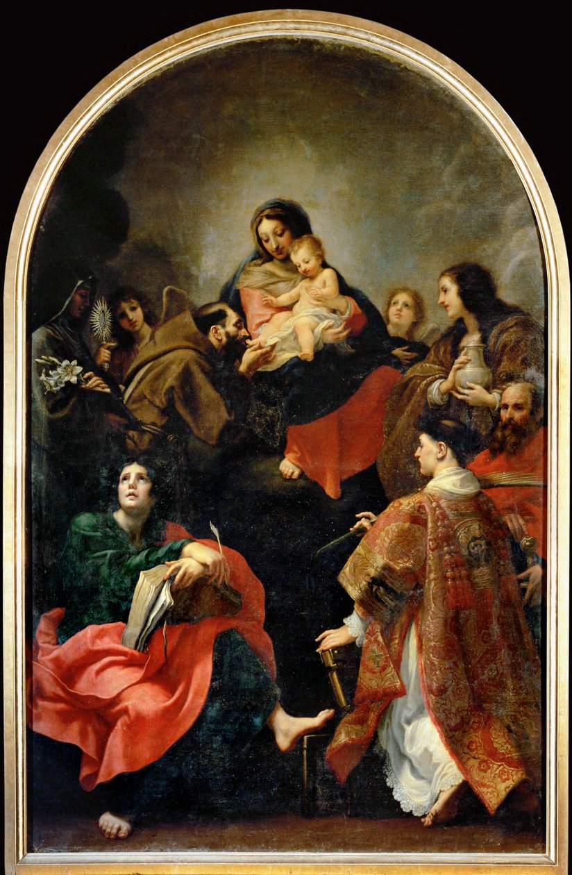 Thronende Madonna mit Heiligen von Baldassare Franceschini