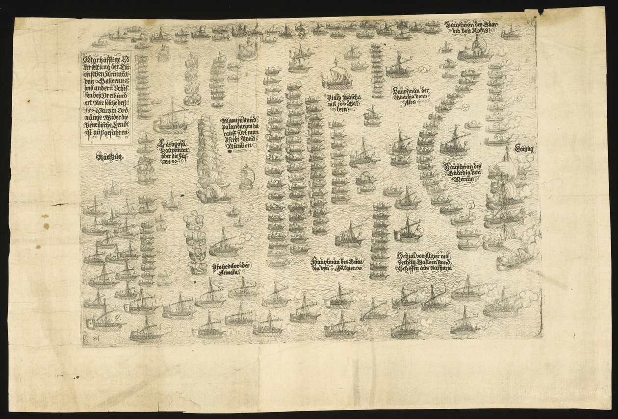 Die Schlacht von Lepanto am 7. Oktober 1571, 1571 von Balthasar Jenichen