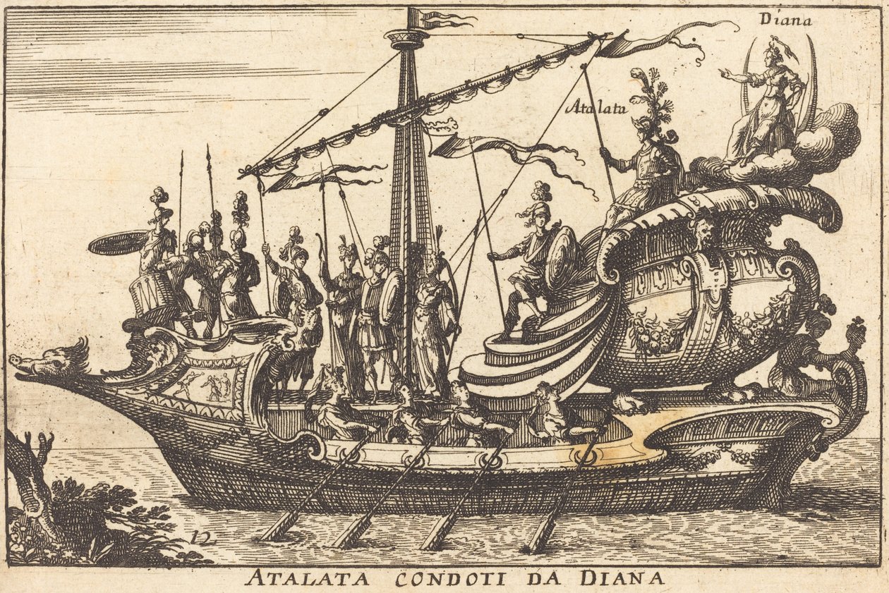 Atalata von Diana geführt von Balthasar Moncornet after Remigio Cantagallina