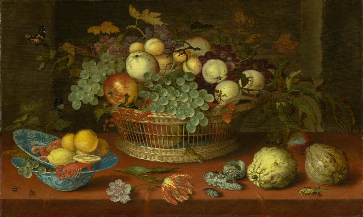 Stillleben mit Obstkorb, 1622 von Balthasar van der Ast