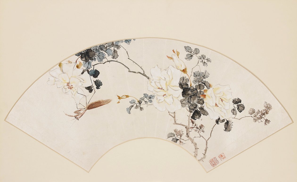 Rose und Gottesanbeterin von Baoru Liu