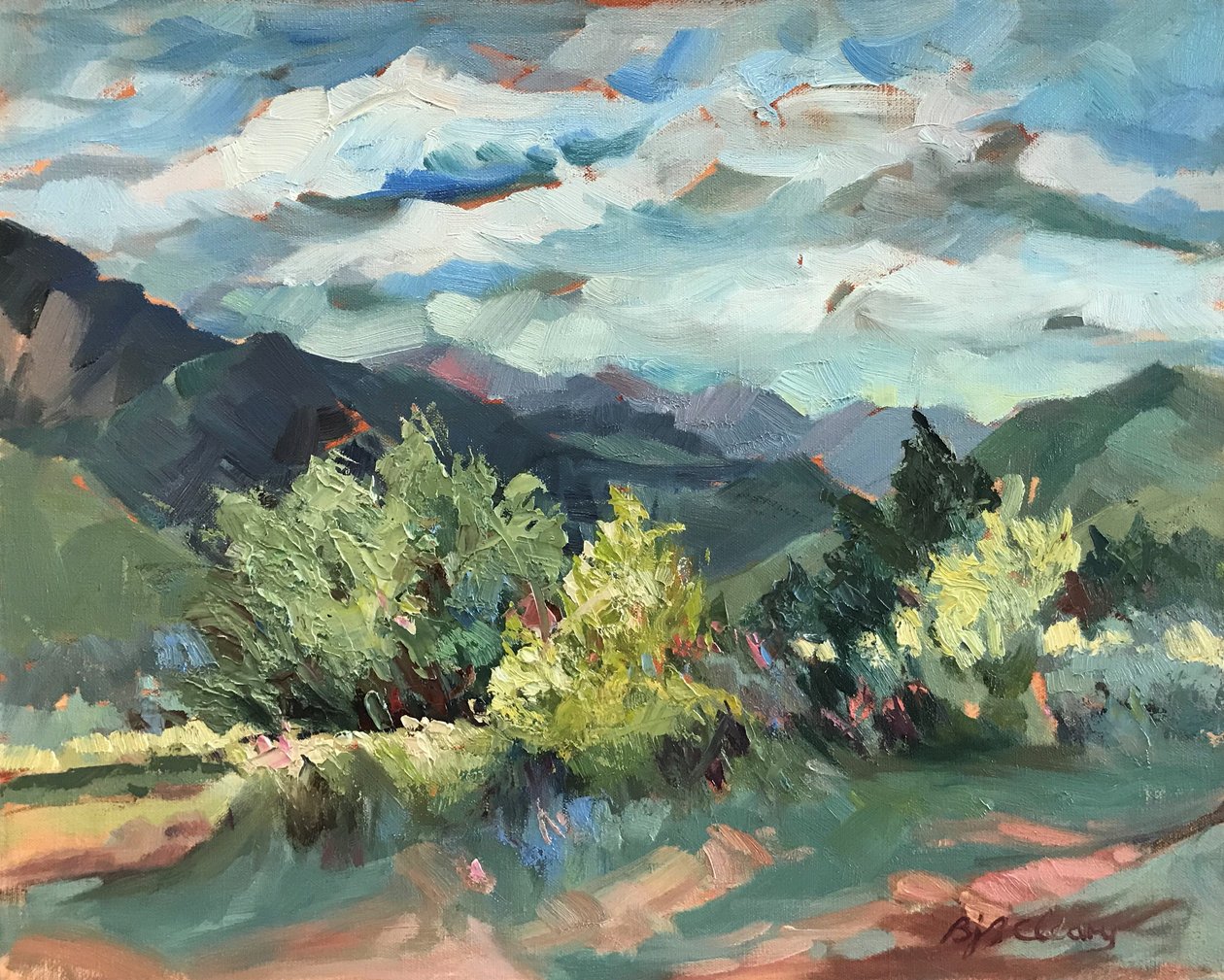 Pueblo-Länder Plein Air von Barbara Cleary