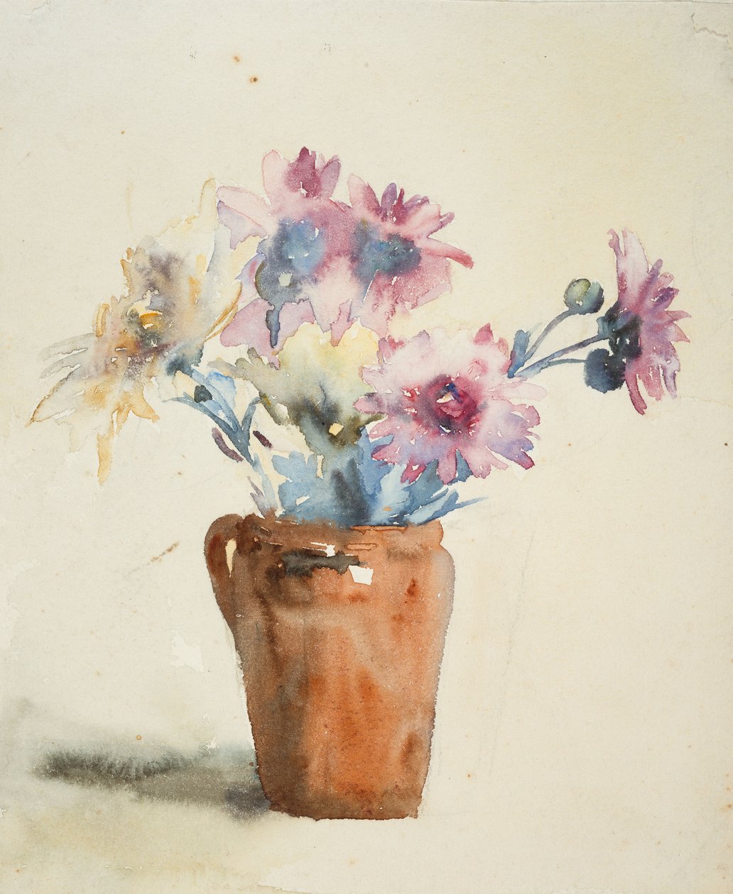 Rosa Blumen in Vase von Barbara Leigh Smith Bodichon
