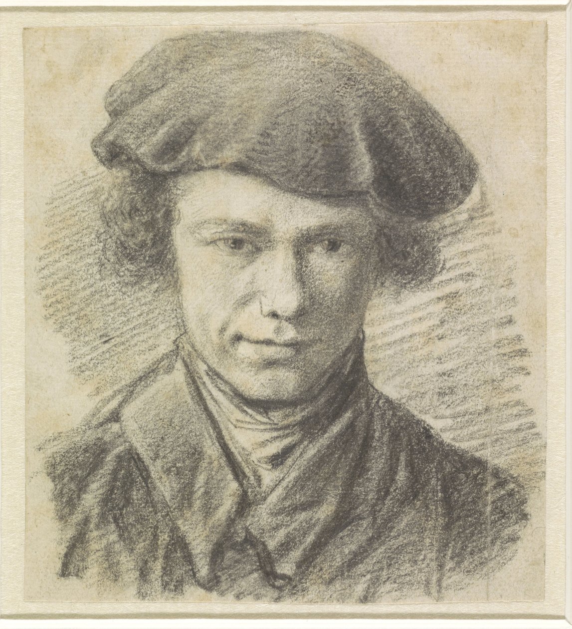 Selbstporträt mit Barett von Barend Cornelis Koekkoek