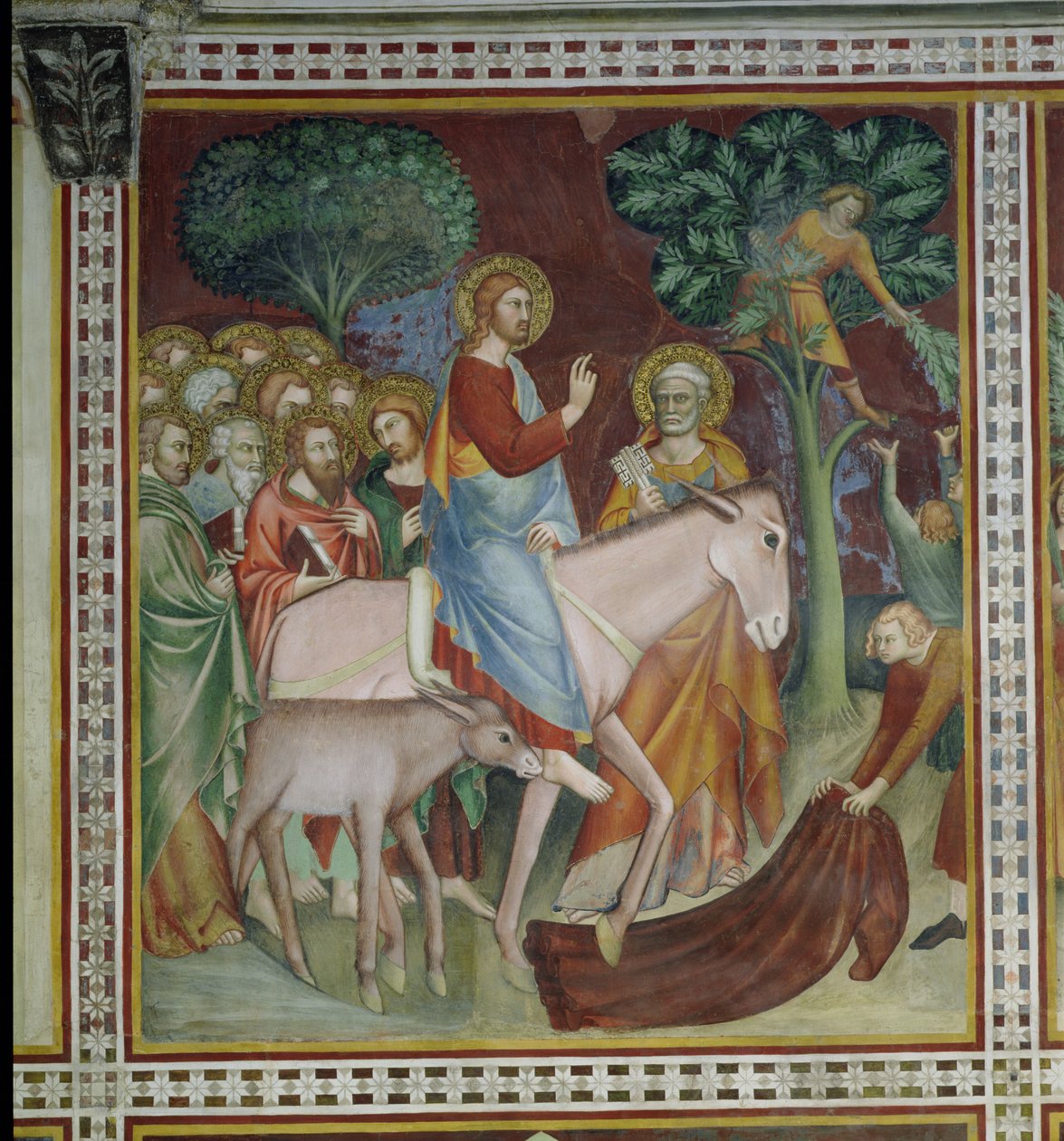 Der Einzug Christi in Jerusalem, aus einer Serie von Szenen des Neuen Testaments von Barna da Siena
