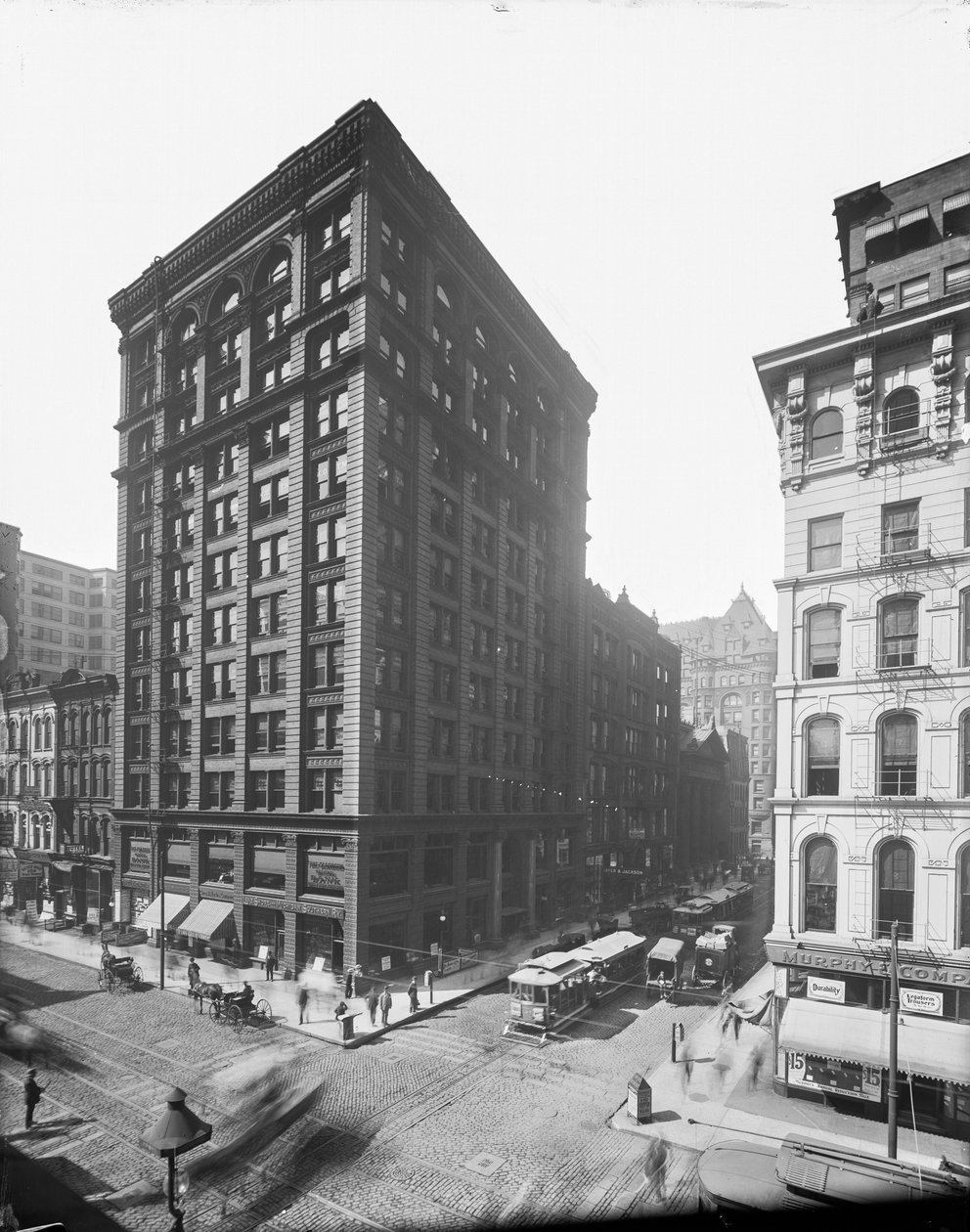 105 West Monroe Street, Chicago, Illinois, USA, ca. 1895 (s/w Foto) von Barnes and Crosby