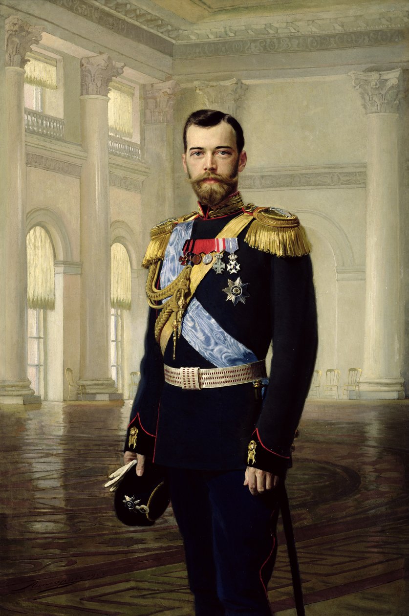 Porträt von Kaiser Nikolaus II. von Baron Ernest Friedrich von Liphart